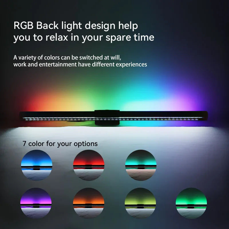 DecorBites™ LED Monitor Bar Light for Dimming PC Screen, Stepless RGB Desk Lamp