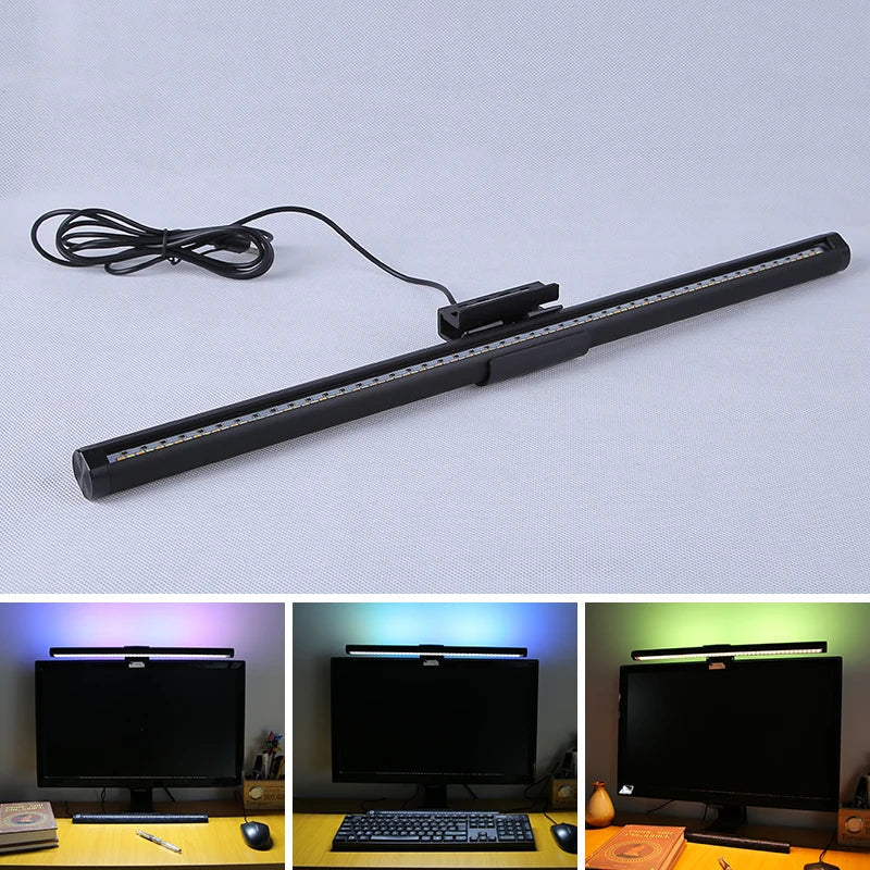 DecorBites™ LED Monitor Bar Light for Dimming PC Screen, Stepless RGB Desk Lamp